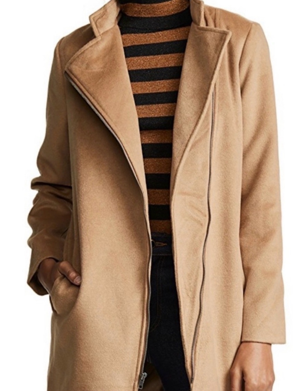 Jack by BB Dakota Camel Open-Front Coat